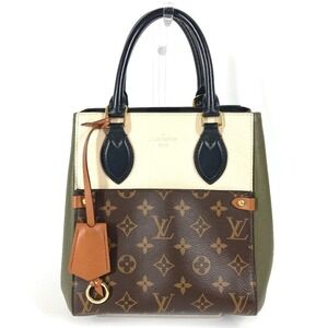 LOUIS VUITTON Authentic Brown Monogram Leather Tote Bag